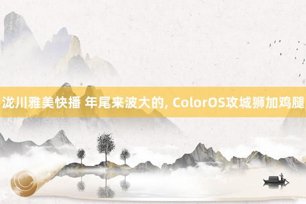 泷川雅美快播 年尾来波大的， ColorOS攻城狮加鸡腿