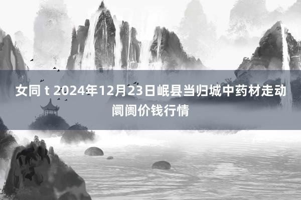 女同 t 2024年12月23日岷县当归城中药材走动阛阓价钱行情