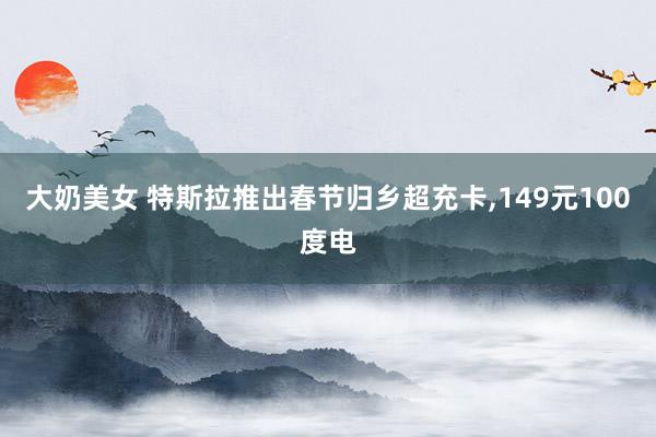 大奶美女 特斯拉推出春节归乡超充卡，149元100度电