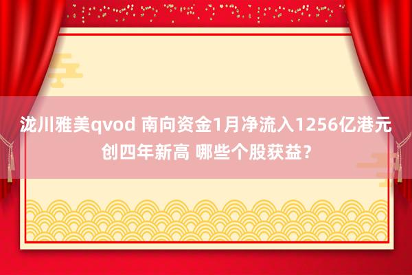泷川雅美qvod 南向资金1月净流入1256亿港元创四年新高 哪些个股获益？