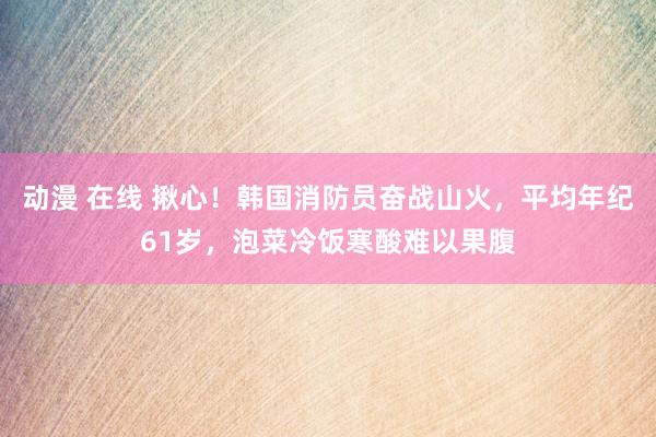 动漫 在线 揪心！韩国消防员奋战山火，平均年纪61岁，泡菜冷饭寒酸难以果腹