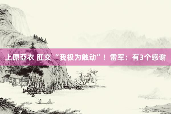 上原亞衣 肛交 “我极为触动”！雷军：有3个感谢