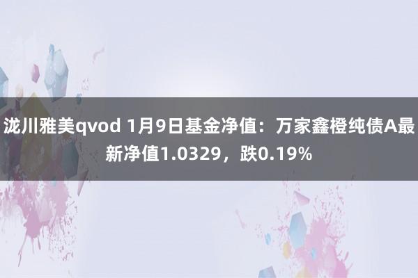 泷川雅美qvod 1月9日基金净值：万家鑫橙纯债A最新净值1.0329，跌0.19%