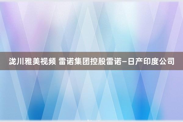 泷川雅美视频 雷诺集团控股雷诺—日产印度公司