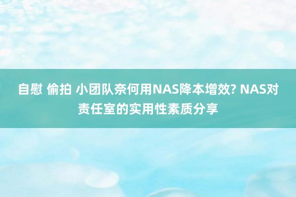 自慰 偷拍 小团队奈何用NAS降本增效? NAS对责任室的实用性素质分享