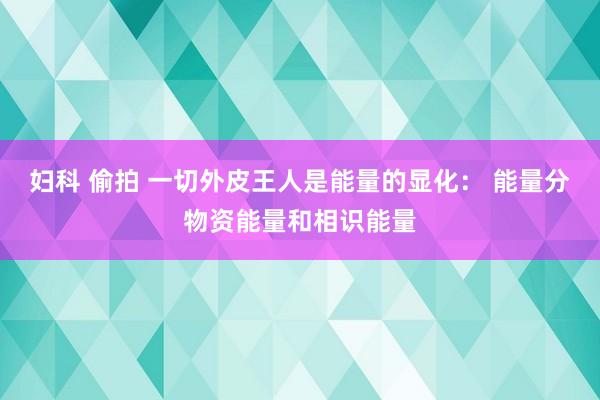 妇科 偷拍 一切外皮王人是能量的显化： 能量分物资能量和相识能量
