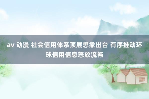 av 动漫 社会信用体系顶层想象出台 有序推动环球信用信息怒放流畅