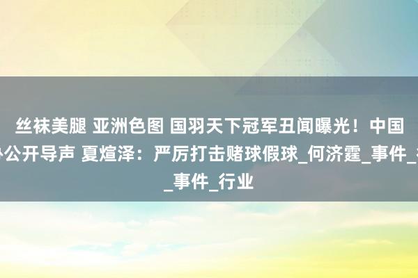 丝袜美腿 亚洲色图 国羽天下冠军丑闻曝光！中国羽协公开导声 夏煊泽：严厉打击赌球假球_何济霆_事件_行业