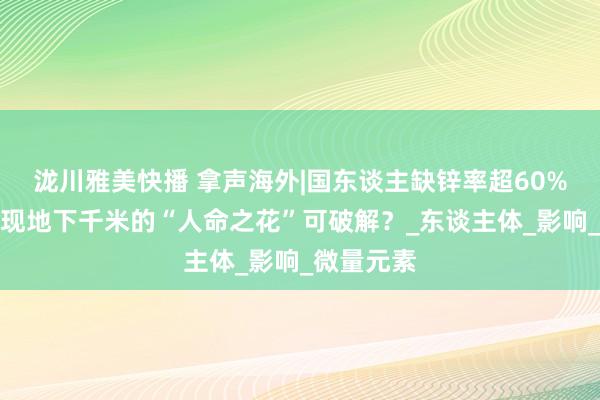 泷川雅美快播 拿声海外|国东谈主缺锌率超60%！商讨发现地下千米的“人命之花”可破解？_东谈主体_影响_微量元素