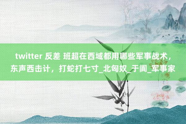 twitter 反差 班超在西域都用哪些军事战术，东声西击计，打蛇打七寸_北匈奴_于阗_军事家