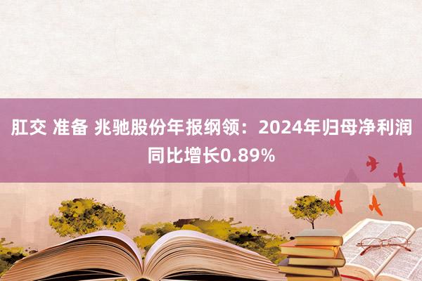 肛交 准备 兆驰股份年报纲领：2024年归母净利润同比增长0.89%