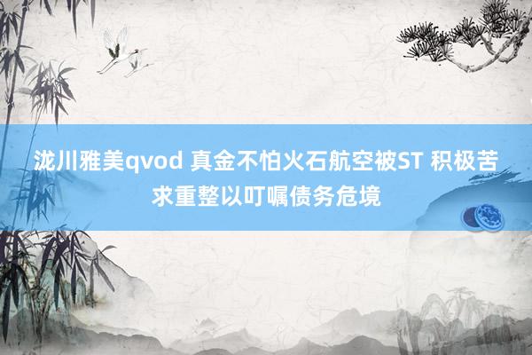 泷川雅美qvod 真金不怕火石航空被ST 积极苦求重整以叮嘱债务危境