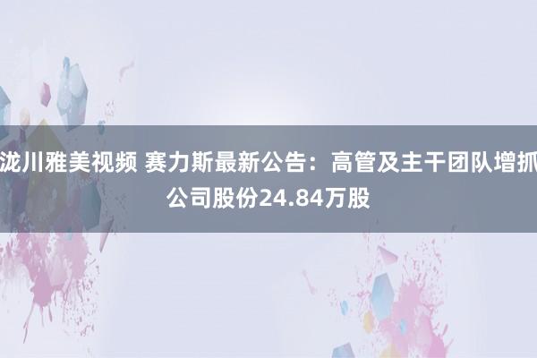泷川雅美视频 赛力斯最新公告：高管及主干团队增抓公司股份24.84万股