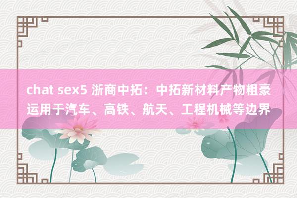 chat sex5 浙商中拓：中拓新材料产物粗豪运用于汽车、高铁、航天、工程机械等边界