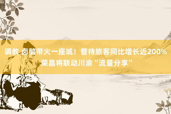 调教 卤鹅带火一座城！管待旅客同比增长近200% 荣昌将联动川渝“流量分享”