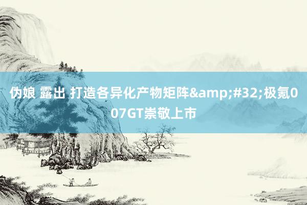 伪娘 露出 打造各异化产物矩阵&#32;极氪007GT崇敬上市