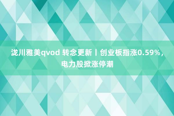 泷川雅美qvod 转念更新丨创业板指涨0.59%，电力股掀涨停潮