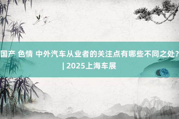国产 色情 中外汽车从业者的关注点有哪些不同之处？| 2025上海车展